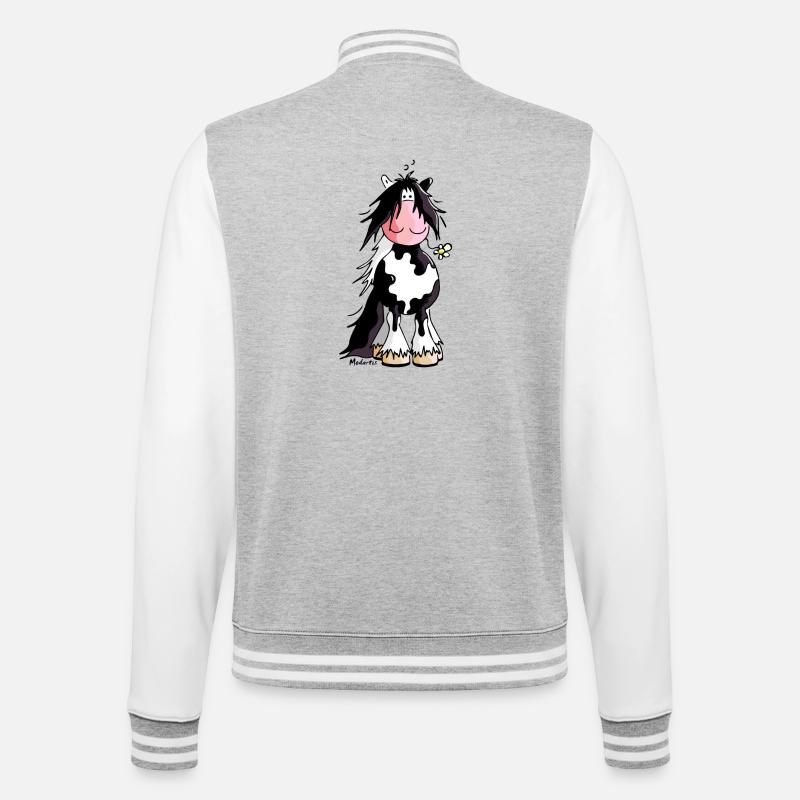 Irish Tinker - Gypsy Cob - Pferd - College-Sweatjacke - Grau meliert/Weiß