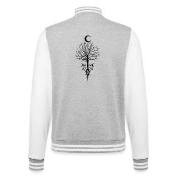 Baum Mond Nacht Sterne Mondbaum - College-Sweatjacke - Grau meliert/Weiß - Hinten - Marisol (170cm)