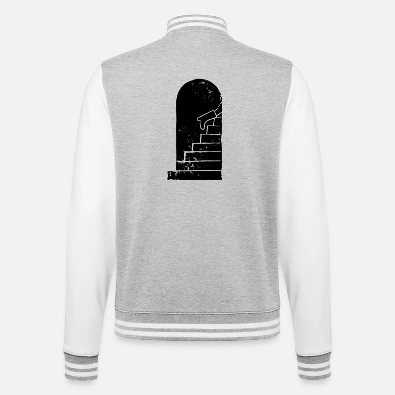 Forward into the future - College Sweat Jacket - heather grey/white