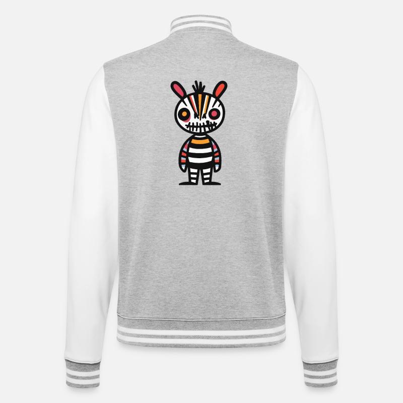 Zebra Halloween Comic Lustig - College-Sweatjacke - Grau meliert/Weiß