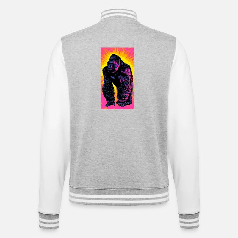 gorilla - College Sweat Jacket - heather grey/white
