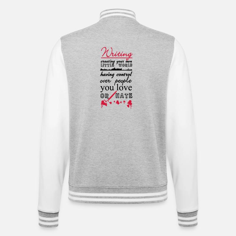 Writing - College Sweat Jacket - heather grey/white