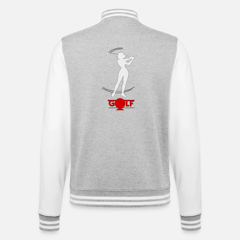 Golfeuse rétro - Veste Teddy - gris chiné / blanc