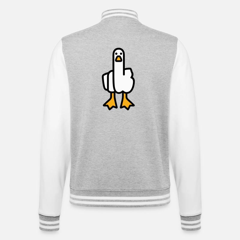 Statement Goose - College Sweat Jacket - heather grey/white