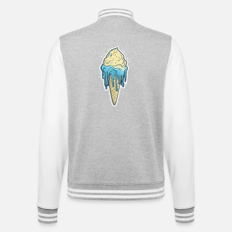 Eiscreme Eis - College Sweat Jacket - heather grey/white