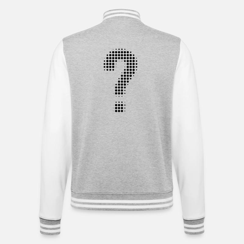 point d’interrogation - Veste Teddy - gris chiné / blanc