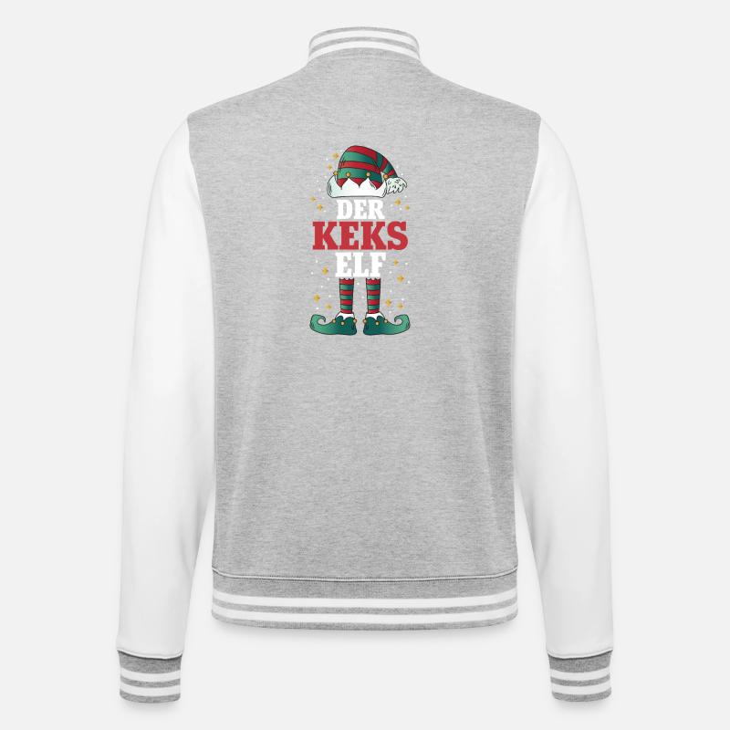 Christmas The Cookie Elf - College Sweat Jacket - heather grey/white