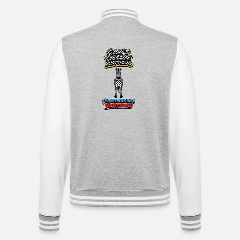 Zebra Overthinking Graphics - College Sweat Jacket - heather grey/white