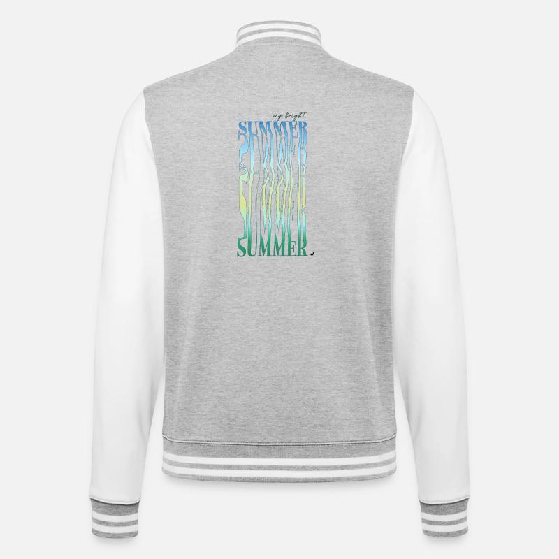 Letter illustration with gradient - College Sweat Jacket - heather grey/white