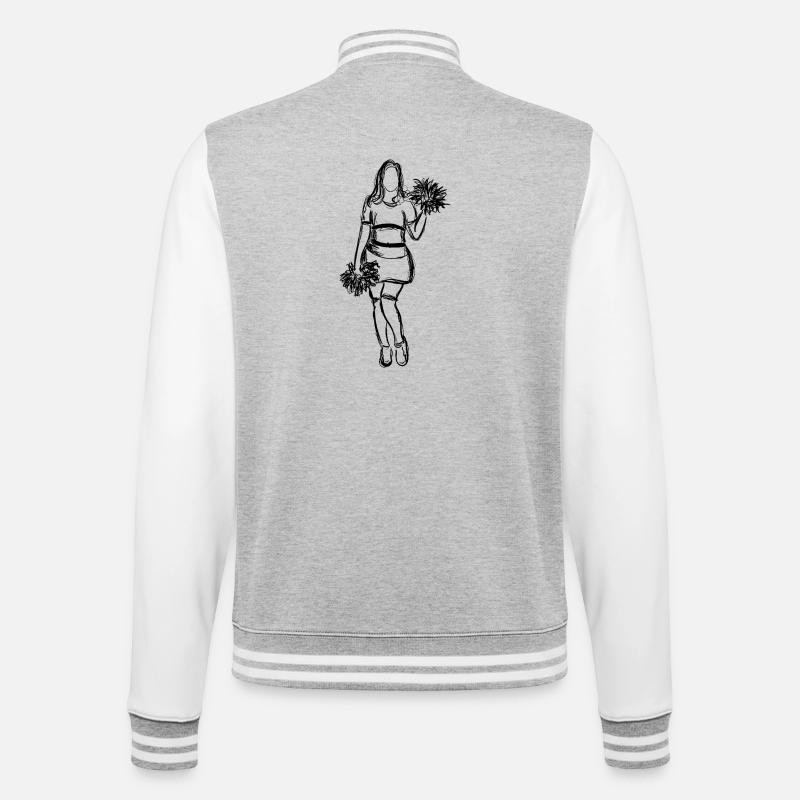 cheerleader - Veste Teddy - gris chiné / blanc