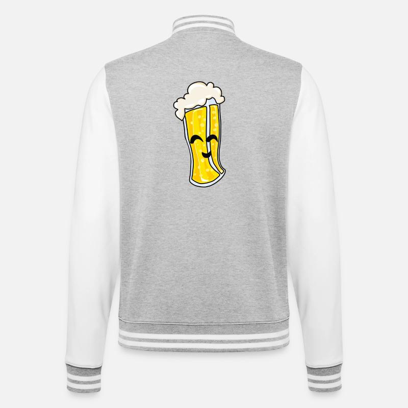 Beer joy - College Sweat Jacket - heather grey/white