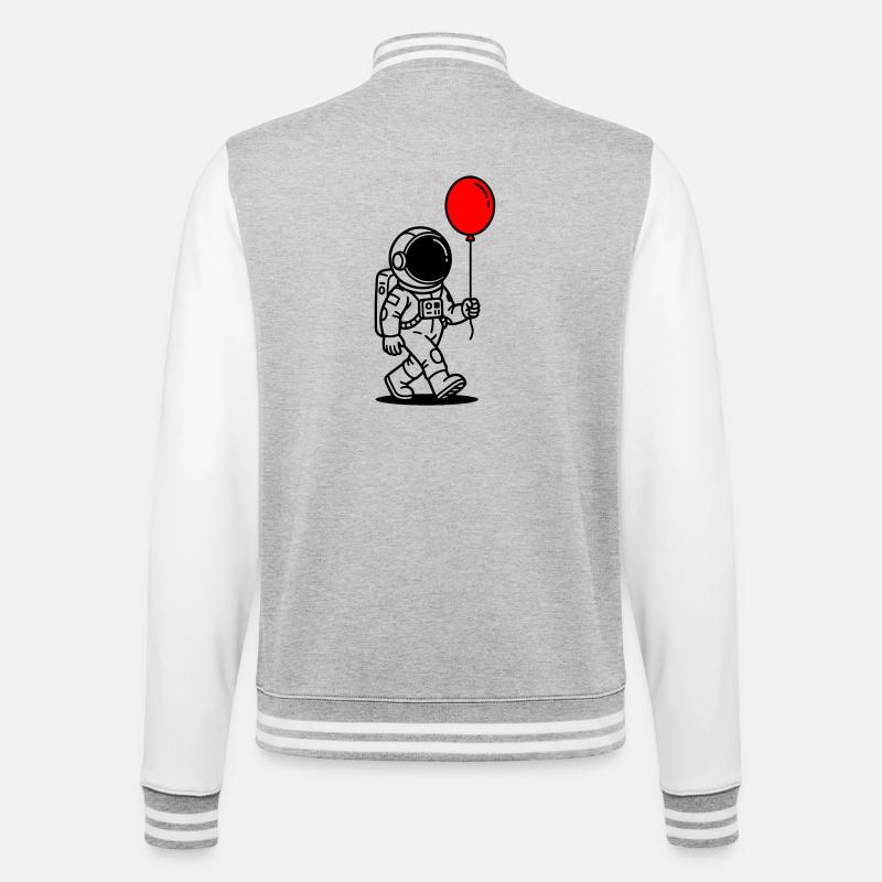 Astronaut with balloon - College Sweat Jacket - heather grey/white