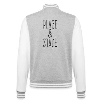 Plage et stade - Veste Teddy - gris chiné / blanc - Dos - Marisol (170cm)