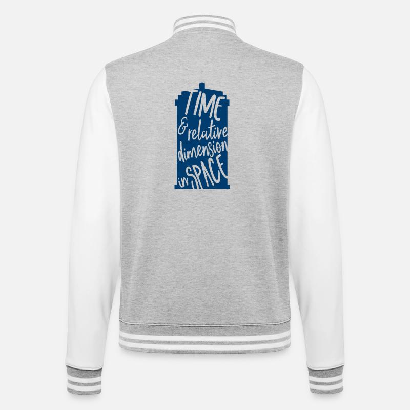 Time and Relative Dimension in Space - College-Sweatjacke - Grau meliert/Weiß