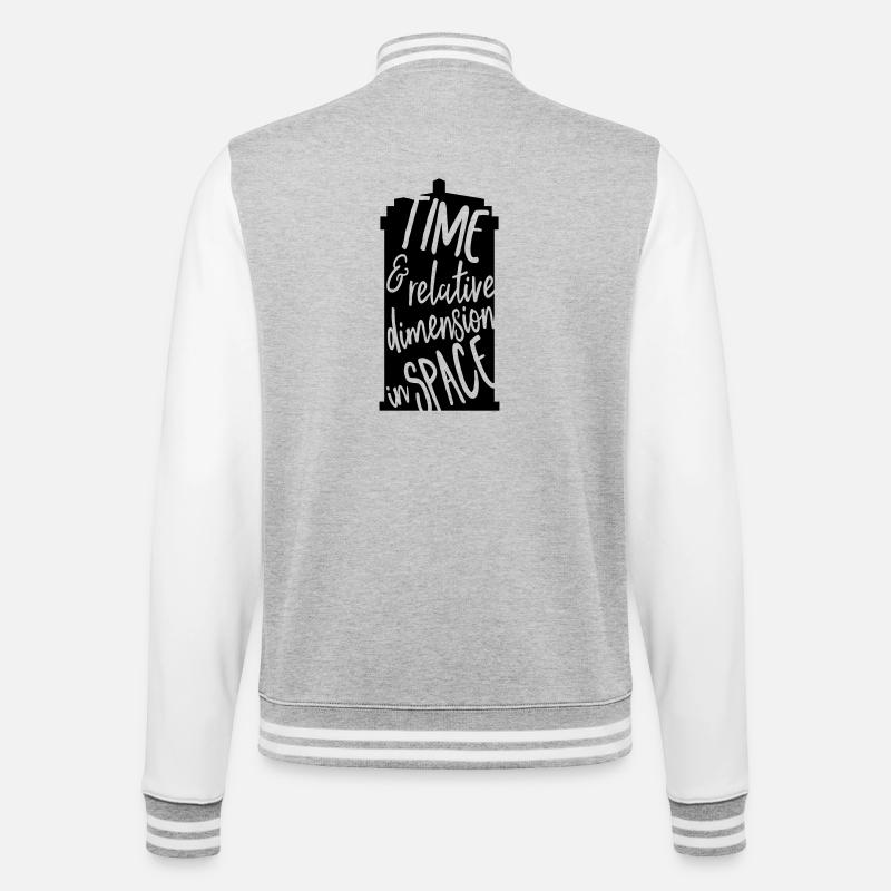Time and Relative Dimension in Space - College Sweat Jacket - heather grey/white
