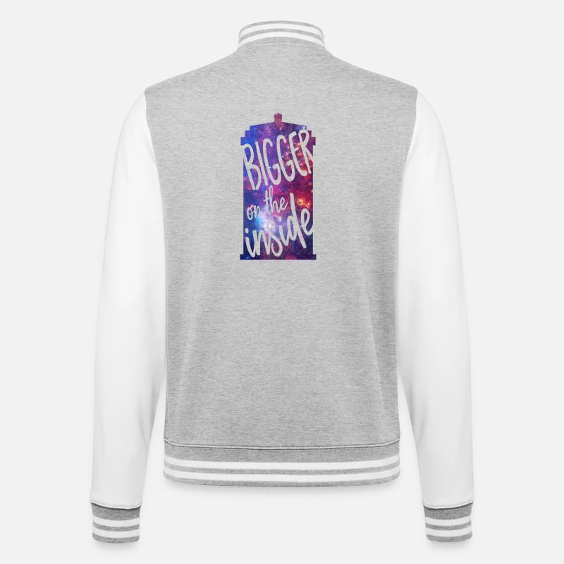 Bigger on the inside - College Sweat Jacket - heather grey/white