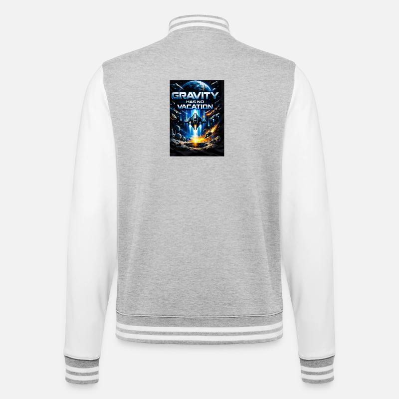 La gravité n’a pas de vacances - Veste Teddy - gris chiné / blanc