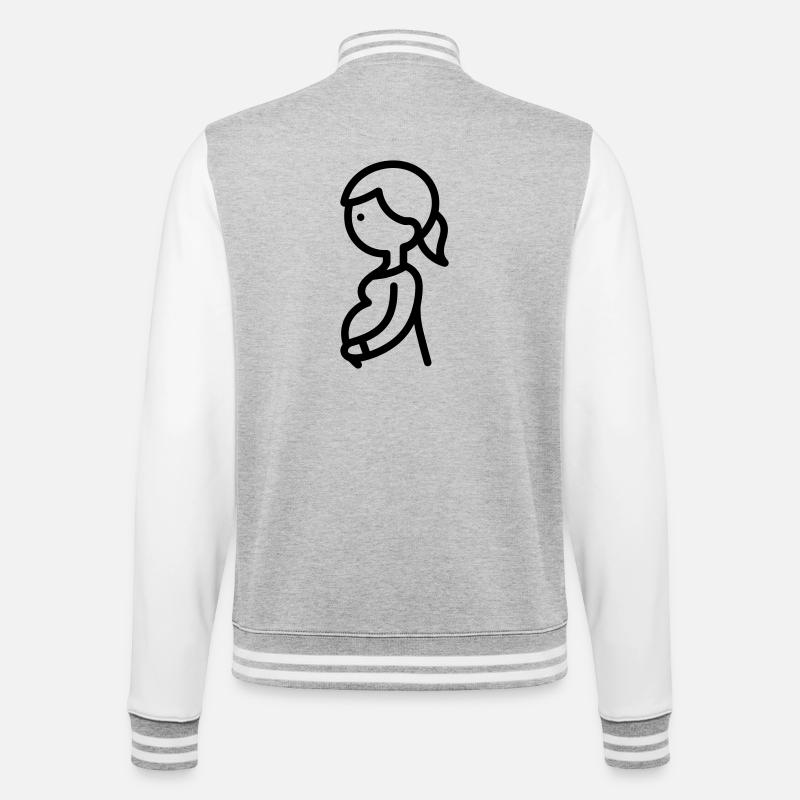 femme enceinte - Veste Teddy - gris chiné / blanc
