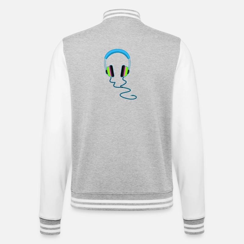Glitzernder Regenbogenhelm - College-Sweatjacke - Grau meliert/Weiß