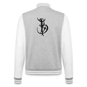 B - College-Sweatjacke - Grau meliert/Weiß - Hinten - Marisol (170cm)