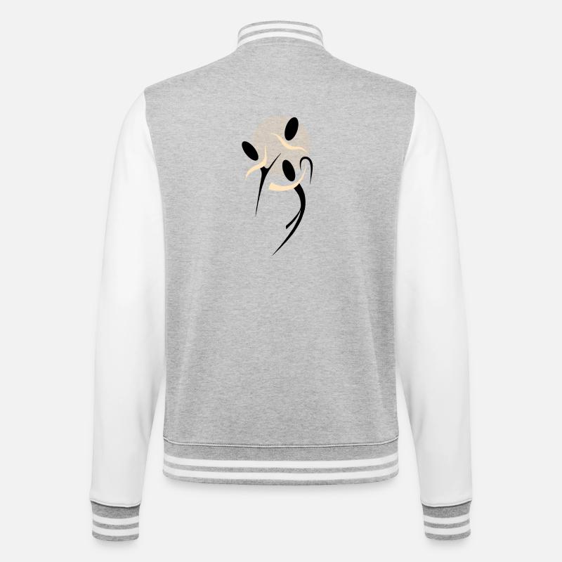 Danse des ombres - Veste Teddy - gris chiné / blanc