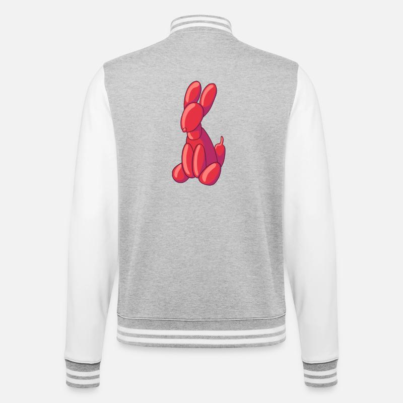Luftballon Tier Hunde sitzend - College-Sweatjacke - Grau meliert/Weiß