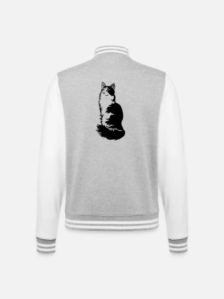Noorse Boskat Smoking - College sweatjacket - grijs gemêleerd/wit