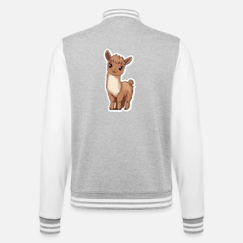 Llama Alpaca Llama Animal Gift - College Sweat Jacket - heather grey/white