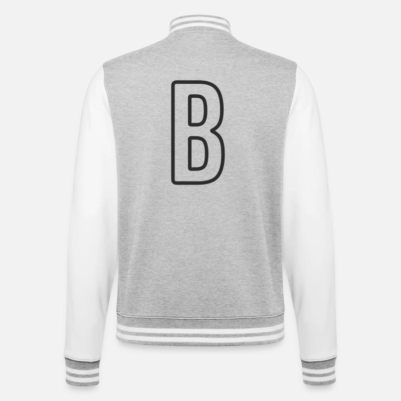 Letter B Typodesign - College Sweat Jacket - heather grey/white