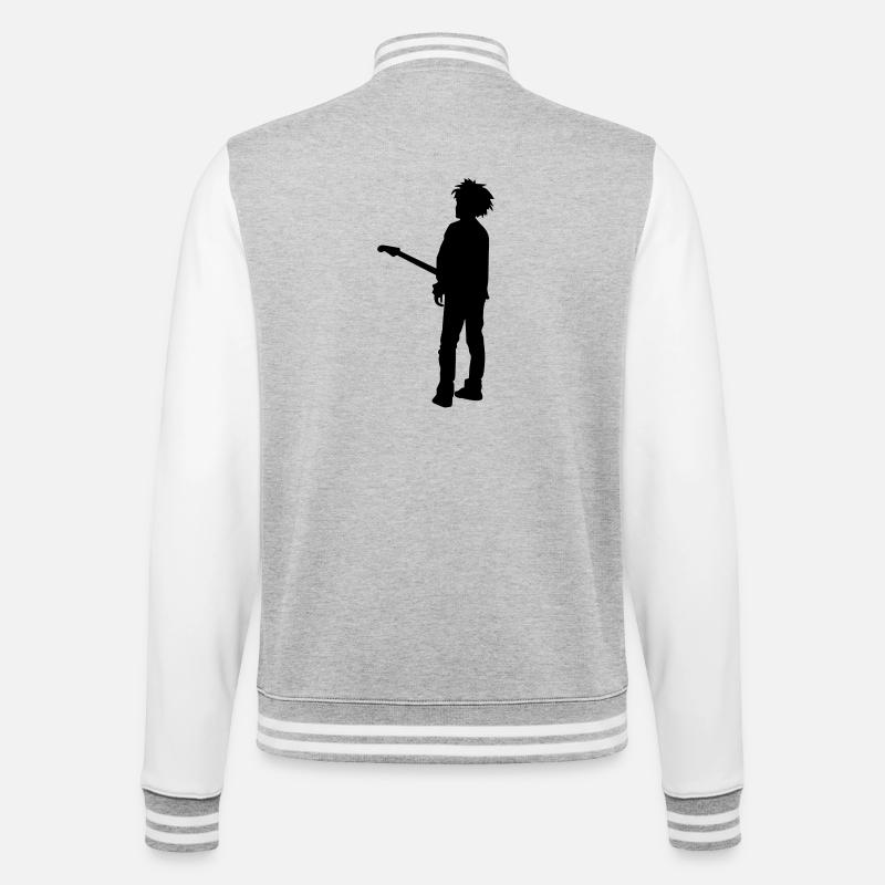 robert - College-Sweatjacke - Grau meliert/Weiß