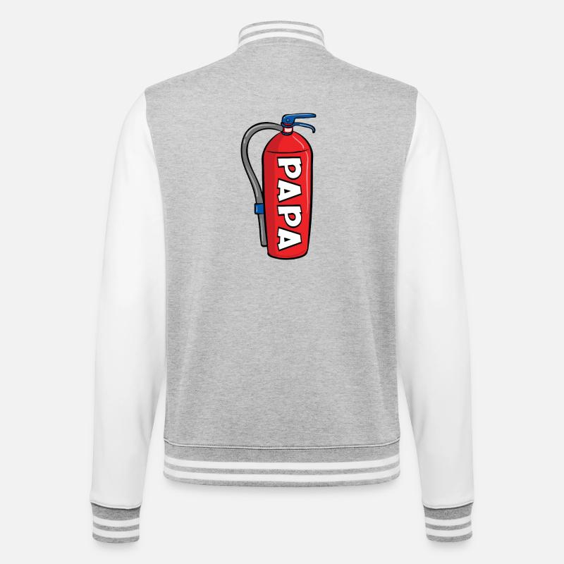 Annonceur du bébé - Papa pompier - Veste Teddy - gris chiné / blanc