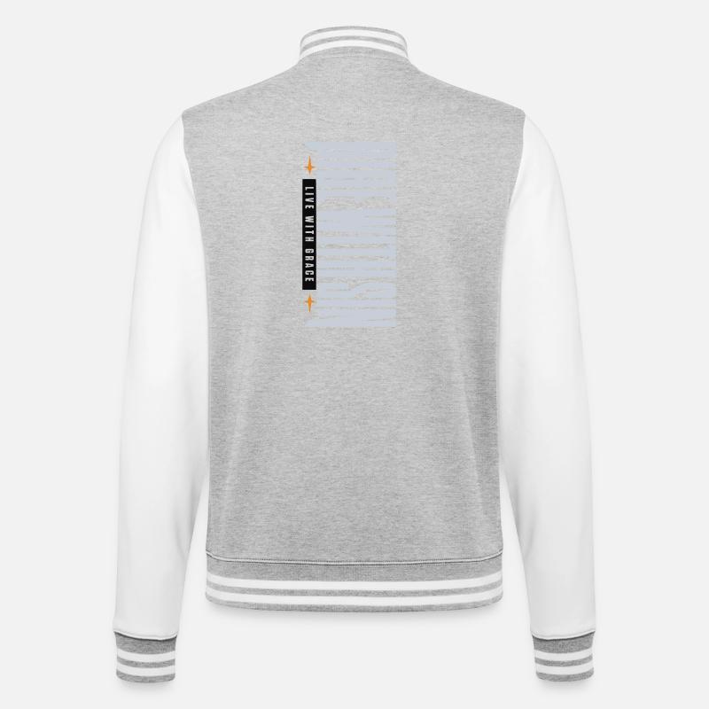 Sinners Live With Grace - College-Sweatjacke - Grau meliert/Weiß