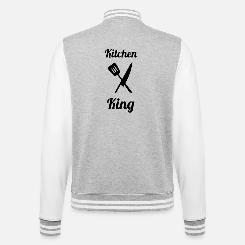Kitchen King - College-Sweatjacke - Grau meliert/Weiß