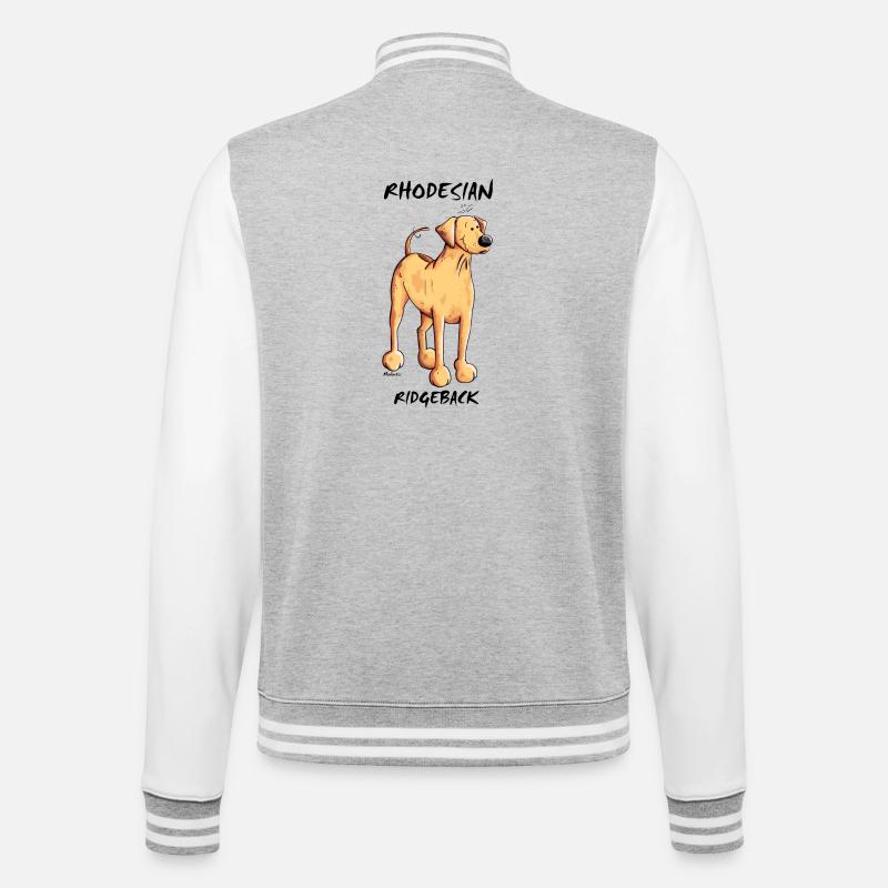 Funny Rhodesian Ridgeback - College-Sweatjacke - Grau meliert/Weiß