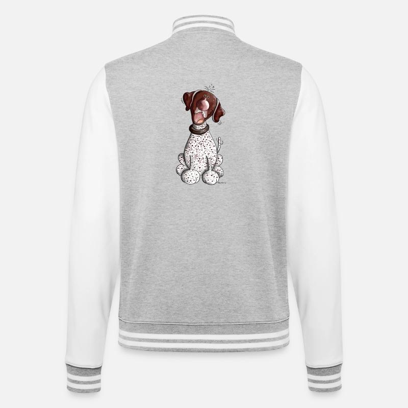 Funny German Shorthaired Pointer - College Sweat Jacket - heather grey/white