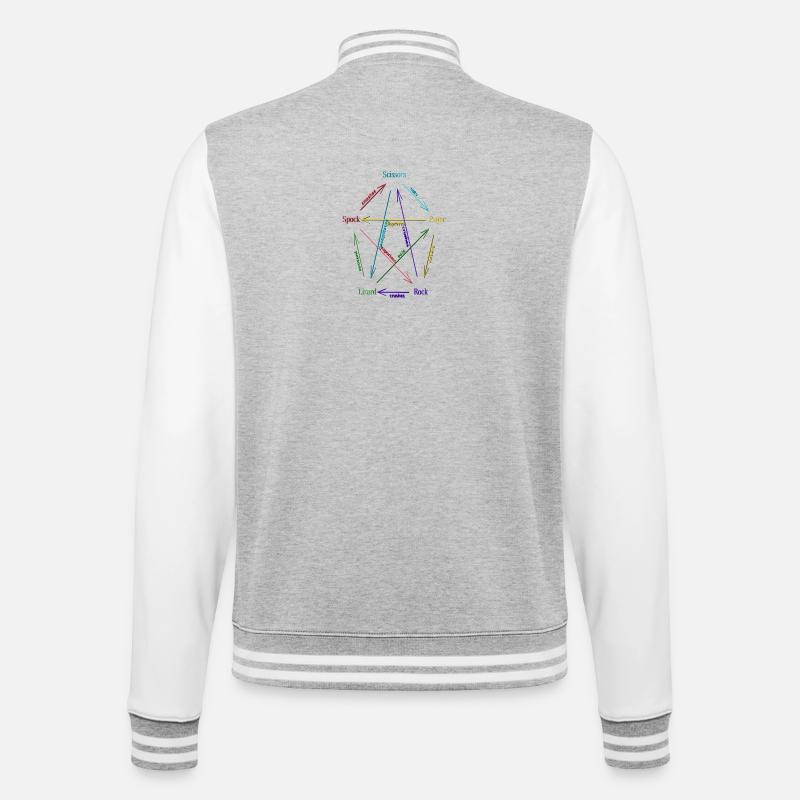 Rock Paper Scissors Lizard Spock - College-Sweatjacke - Grau meliert/Weiß