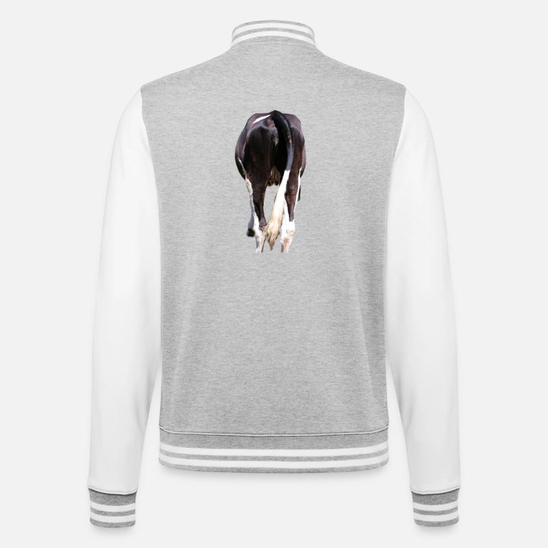Vache - College-Sweatjacke - Grau meliert/Weiß