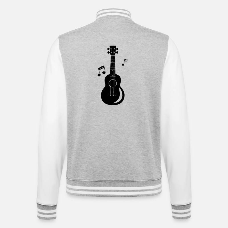 Ukulele - College-Sweatjacke - Grau meliert/Weiß