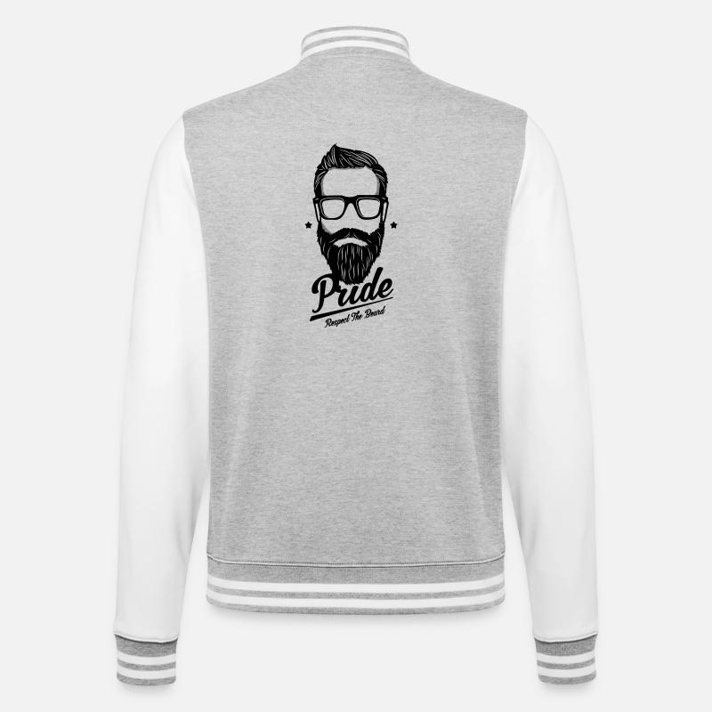 Bart - Respect the beard - College Sweat Jacket - heather grey/white