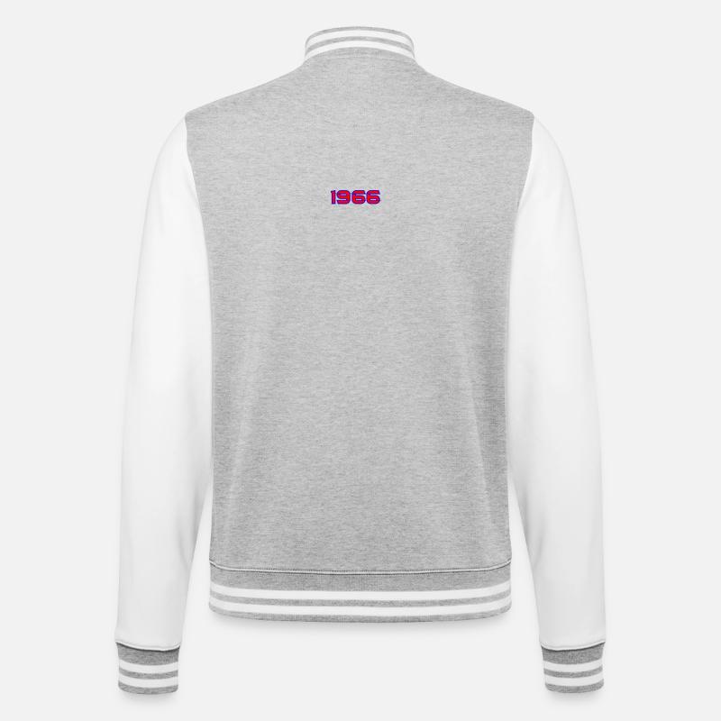 1966 Retro Neon Typography - College Sweat Jacket - heather grey/white