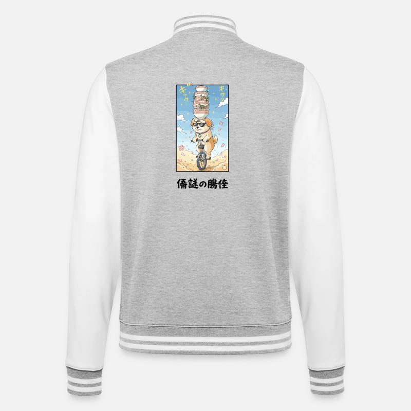 Noodle Stack Pup sur monocycle - Veste Teddy - gris chiné / blanc