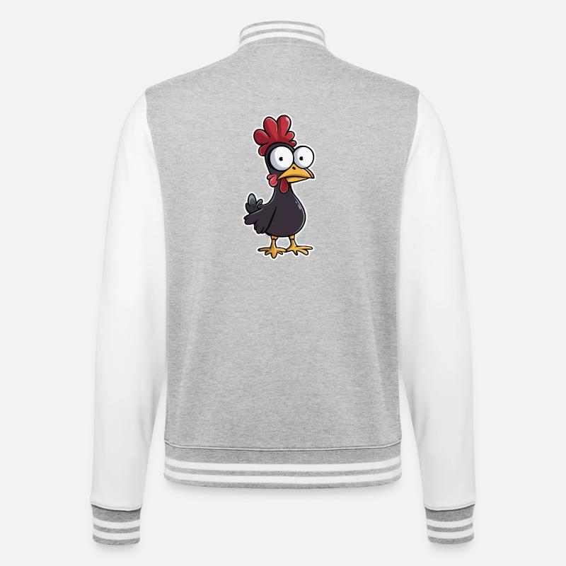 Crazy Chicken Chicken Easter - College Sweat Jacket - heather grey/white