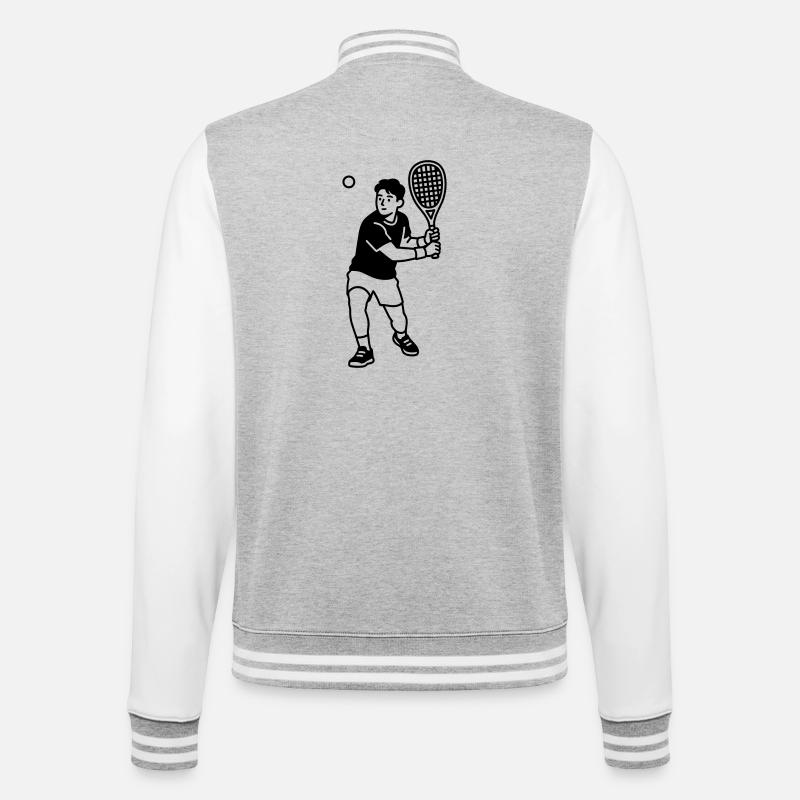 Balle de raquette - Veste Teddy - gris chiné / blanc