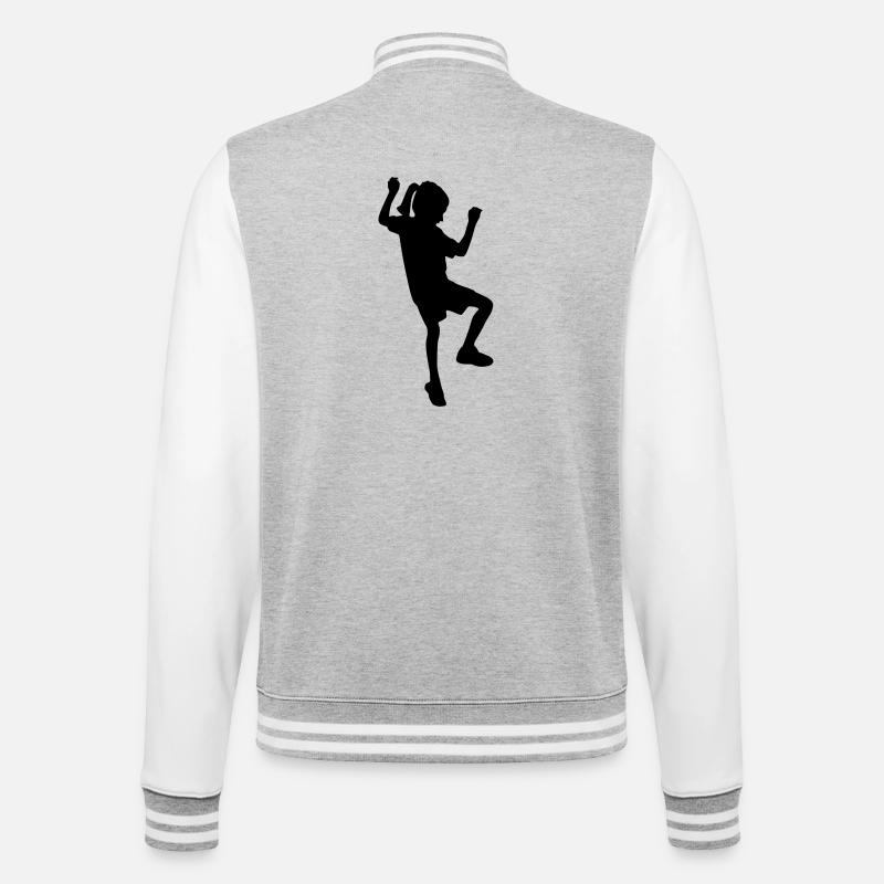 Climber Girl – Boulder Fun - College Sweat Jacket - heather grey/white
