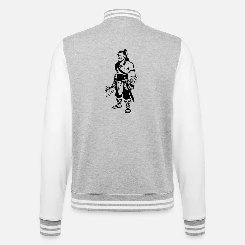 Orc - Veste Teddy - gris chiné / blanc