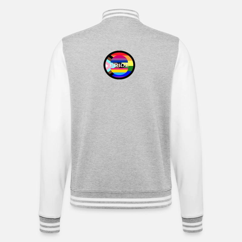PRIDE - College Sweat Jacket - heather grey/white