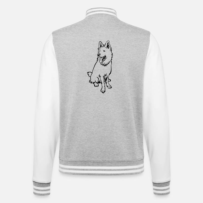 Schweizer Schäferhund - College-Sweatjacke - Grau meliert/Weiß