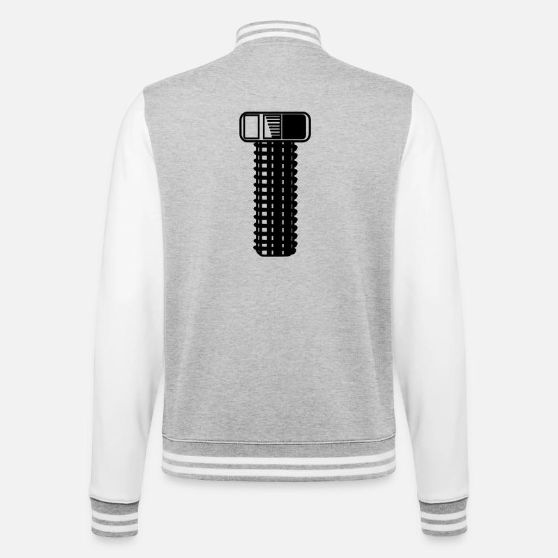 Bolt - College Sweat Jacket - heather grey/white