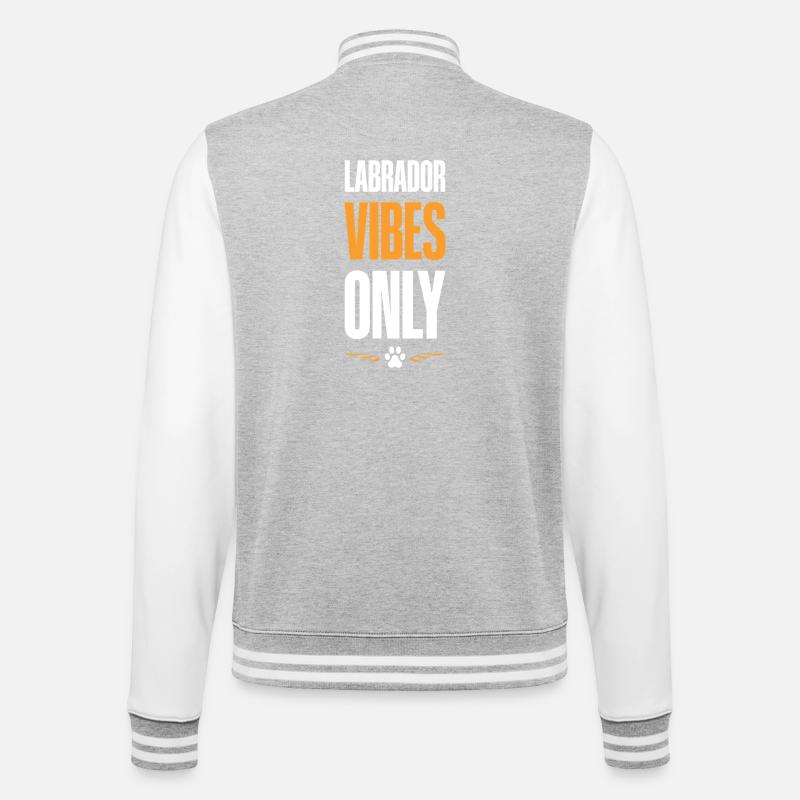 Labrador Vibes Only - College-Sweatjacke - Grau meliert/Weiß