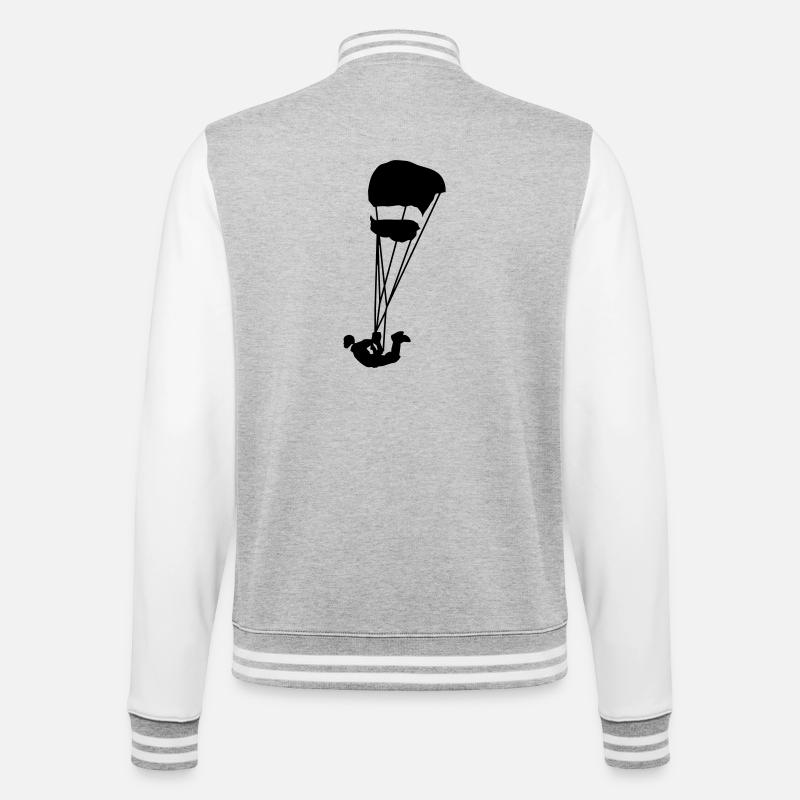 Swooping - College-Sweatjacke - Grau meliert/Weiß